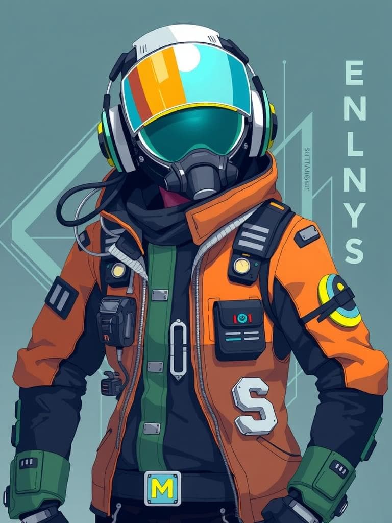 Sci-fi персонаж сгенерированный нейросетью — концепт-арт